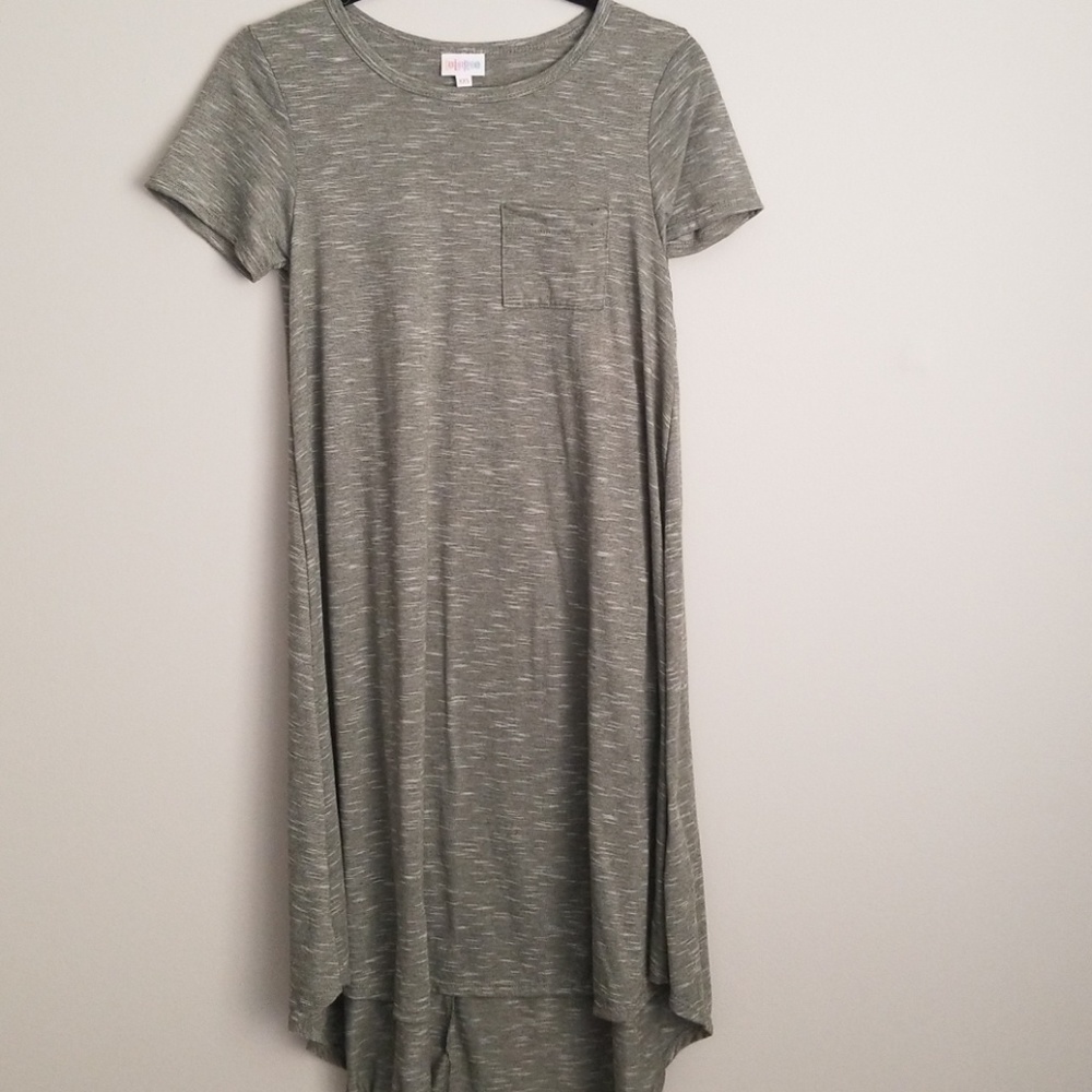 Gray/Green Heathered T-shirt Dress